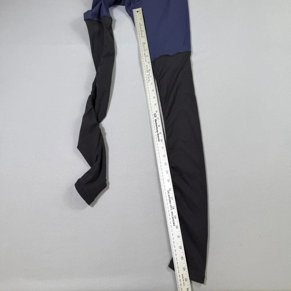 Alo Yoga High-Waist Goddess Leggings Women Small Navy Blue Black Ribbed Gym Run